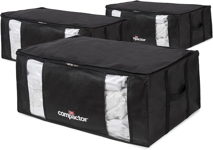 Compactor - Set of Black XXL Vacuum Bags with 3 Large Chests Storage Cabinet, Dressing Room, Moving Home, Compatible with Vacuum and Vacuum Pump, Compresses Duvets, Pillows and Clothes - Image 3