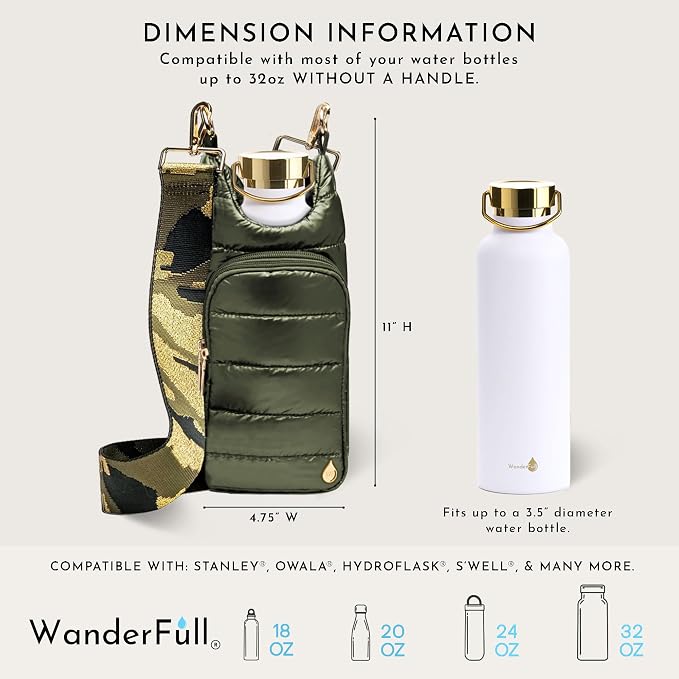 WanderFull Original HydroBag Crossbody Water Bottle Holder with Phone Pocket, Fits Water Bottles up to 32 oz - Image 4