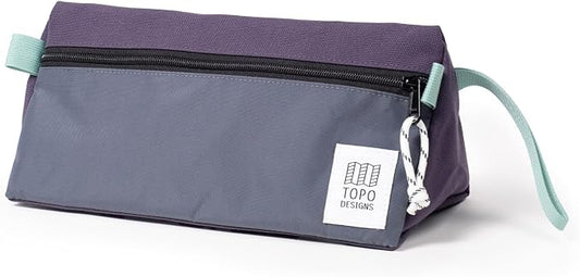 Topo Designs Dopp Kit - Travel Bag for Personal Care Essentials, Self Standing Triangular Shape, Fully Lined for Easy Cleaning, Recycled Nylon (Nightshade/Slate) by TopoDesigns
