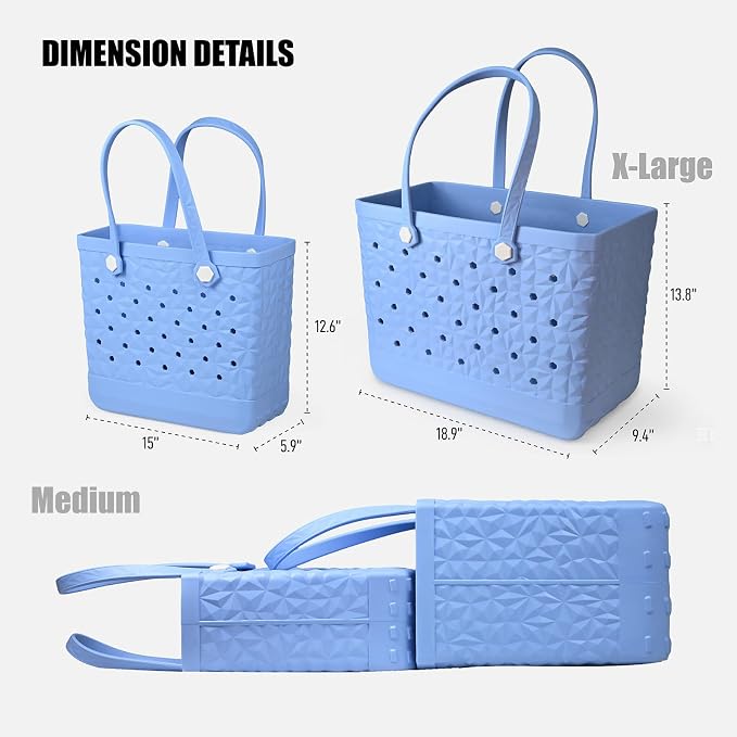Rubber Beach Tote Bag Waterproof Tip-Proof Outdoor Tote Bag for the Beach Boat Pool Sports - Image 4