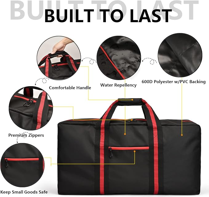 100L Large Duffle Bag for Travel 31.1” Diffle Bag - Overnight Weekender Camping, Storage for Men Women, 2 Pack - Image 6