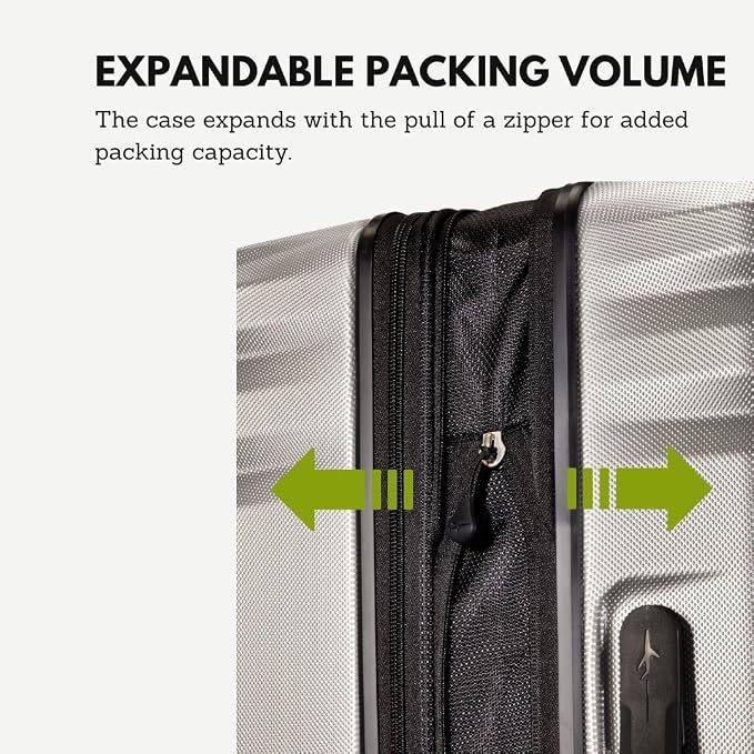 Skyway Nimbus 4.0 Expandable, Durable Hardside, 4 Wheel Spinner, Lightweight Suitcase, Unisex, Stylish, Shiny Silver, Carry-On 20-Inch - Image 6