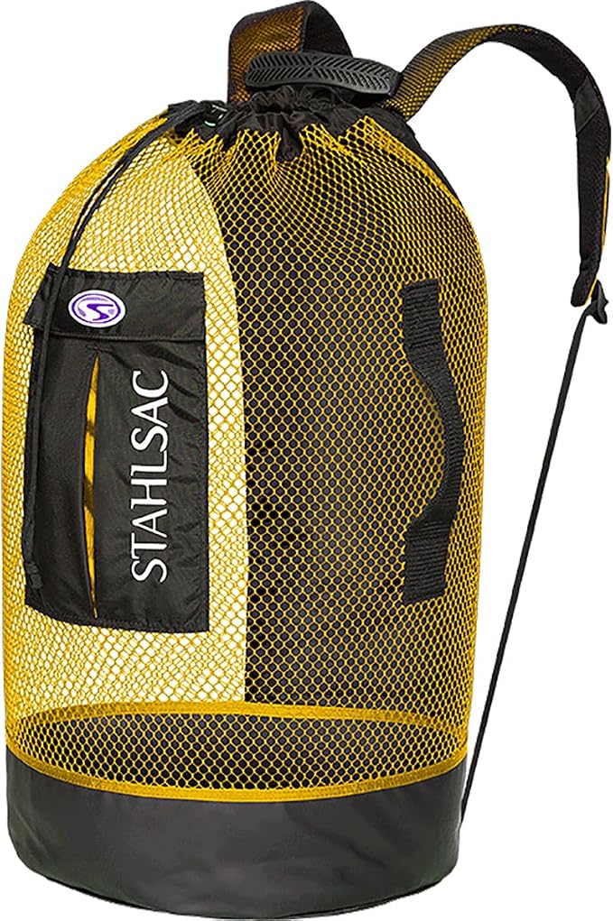 Stahlsac Panama Mesh Backpack: Convienent 103L size, ideal for dive gear, dry pockets, YELLOW by Stahlsac
