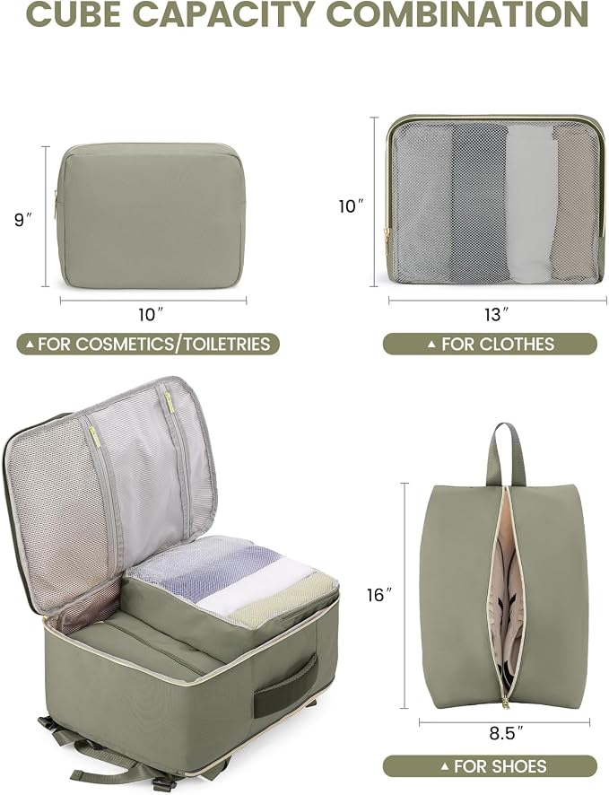 LOVEVOOK Travel Backpack for Women,40L Carry On Backpack for Airplanes,17.3 Inch Laptop Personal Item Travel Bag - Image 5