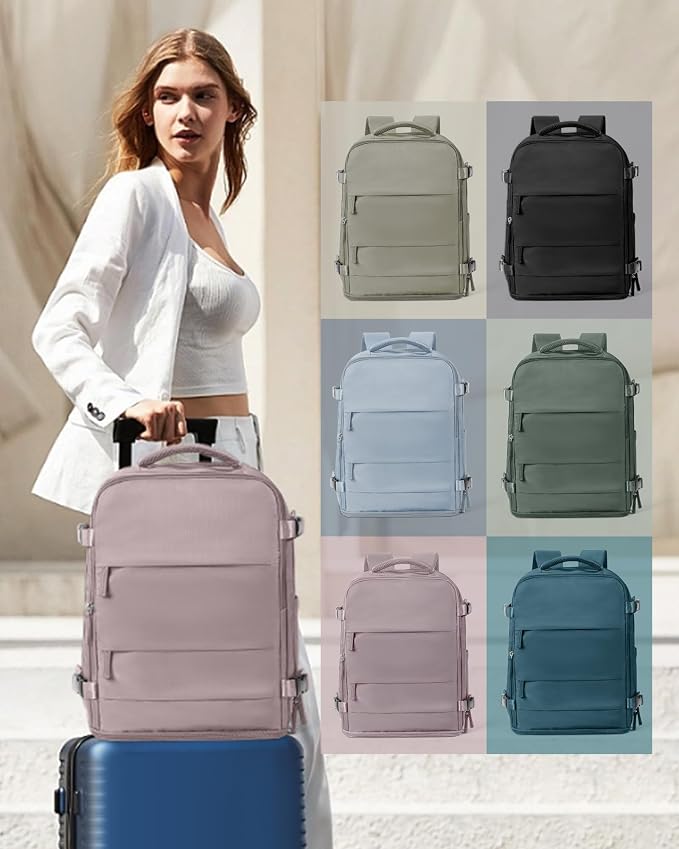 coowoz Large Travel Backpack Carry On for Women Man Waterproof Gym Backpacks with Laptop Compartment Mochila de Viaje Teacher Personal Item Backpack Rucksack Airplane Accessories Must Haves Lotus Pink - Image 6