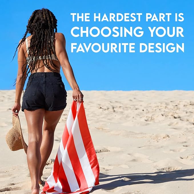 Dock & Bay Beach Towel - Quick Dry, Sand Free - Compact, Lightweight - 100% Recycled - Includes Bag - Cabana - Waikiki Coral Red - Extra Large (200x90cm, 78x35) - Image 3