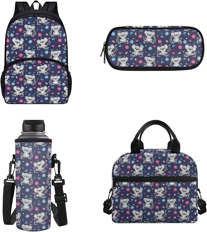 POLERO Cute Koala Backpack for Kids Elementary Preschool Kindergarten School Bookbag with Lunch Box Pencil Case Water Bottle Holder - Image 2