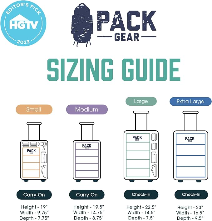 Pack Gear Hanging Suitcase Organizer - Our XL Hanging Luggage Organizer Perfectly Fits Any Suitcase - Our Packing Cubes For Travel Use Mesh Windows to Make Finding Any Outfit Easy (Black, XL) - Image 8
