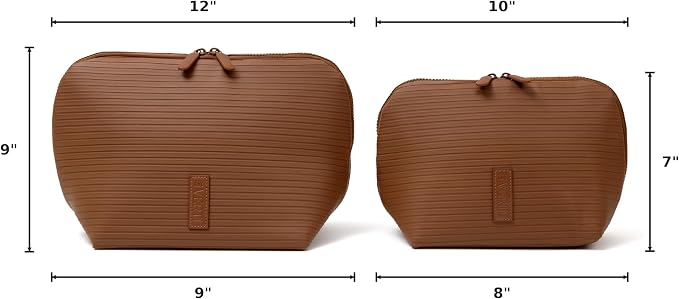 THE VERTI-Vertical Waterproof Makeup & Toiletry Bag | 23-Pocket Organizer with Upright, Fold-Down Design for Skincare, Toiletries & Essentials (Mahogany, Medium) - Image 3