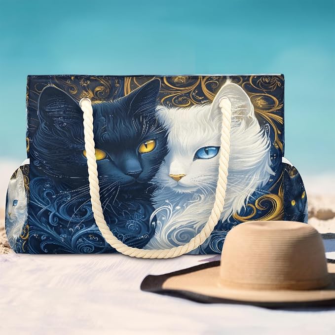 Large Beach Bag with Zipper Beach Bags for Women Water Resistant Swim Pool Bag - Image 2