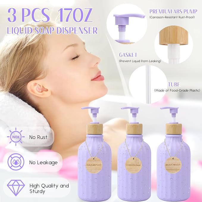 32PCS Bathroom Sets with Shower Curtain and Rugs Purple Bathroom Accessories Shower Curtain Set Bathroom Accessories Bathroom Decor - Image 2
