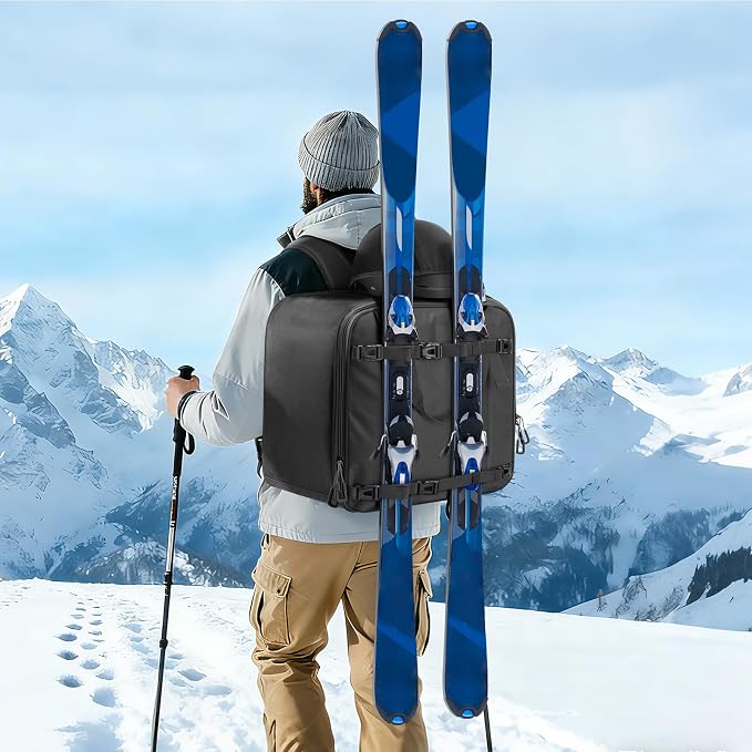 findway Ski Boot Bag, 55L Ski Boot bag Backpack 1680D Waterproof for Skis, Ski Helmet, Ski Boots, Snowboard & Accessories - Image 7