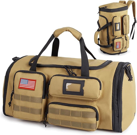 Expandable Gym Bag For Men,Tactical Large 3 in 1 Sports Duffle Bag With Shoes Compartment,Water Resistant Sports Gym Tote Bags Multi-functional Weekend Travel Backpack Overnight Bag by ATRIPACK