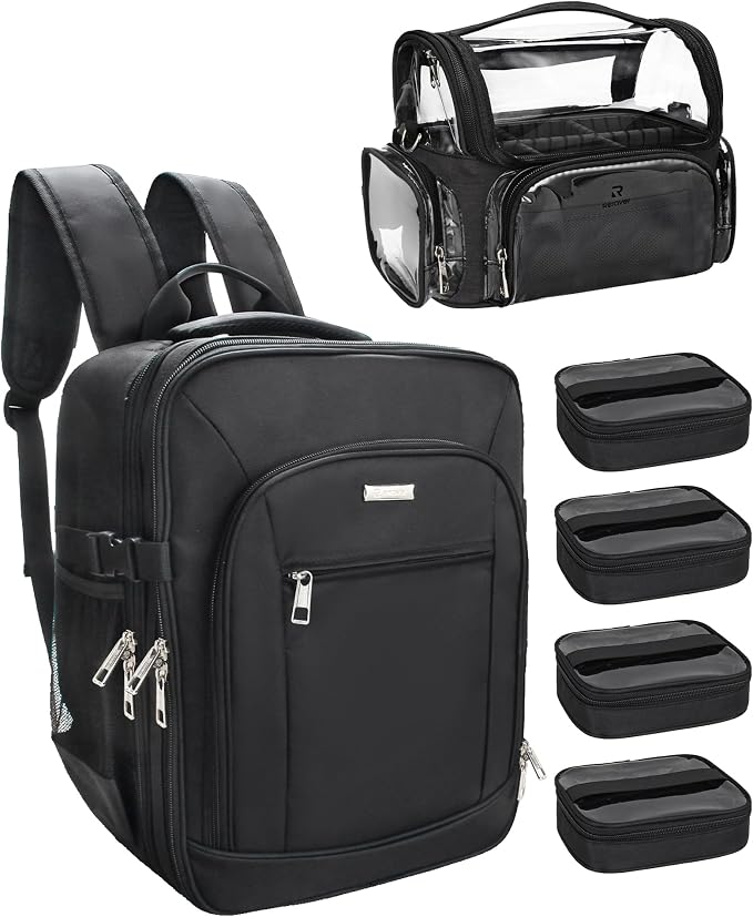 TANTO Makeup Backpack Extra Large Cosmetic Bags Professional Makeup Artist Bag Travel Train Case Storage Organizer Double-Layer Cosmetic Case with 4 Pouch and Brush Organizer by TANTO