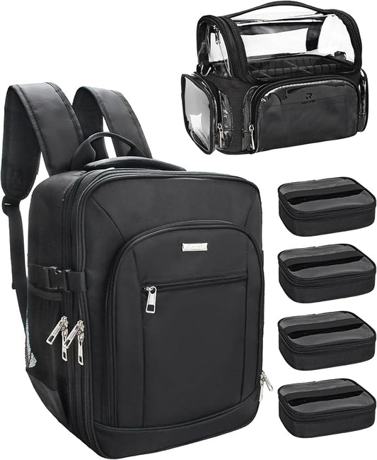 TANTO Makeup Backpack Extra Large Cosmetic Bags Professional Makeup Artist Bag Travel Train Case Storage Organizer Double-Layer Cosmetic Case with 4 Pouch and Brush Organizer by TANTO