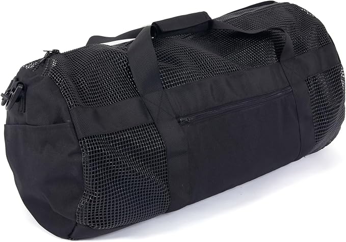 Heavy Duty Large Diving Gear Mesh Bag, Scuba and Snorkeling Gear Mesh Duffle Bag, Large Mesh Travel Duffel Bag, Mesh Beach Bag (With Pocket, 30-inch) by ZenWidea
