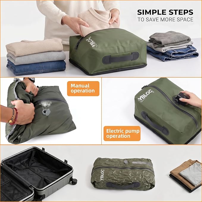 YBLOC Vacuum Bags for Travel - 1-Pack 19L Reusable Compression Bag, Space Saver, (Up to 60% for Bulky Items),IP67 Waterproof TPU for Carry-On Suitcase & Backpack, Seasonal Storage(Without pump) - Image 5