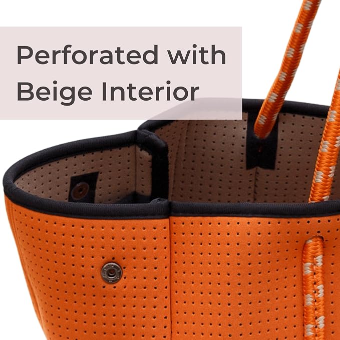 POPUPS Large Neoprene Tote Bag for Women - Everyday Designer Handbag for Travel Work and Beach with Pockets and Zipper Pouch - Image 5