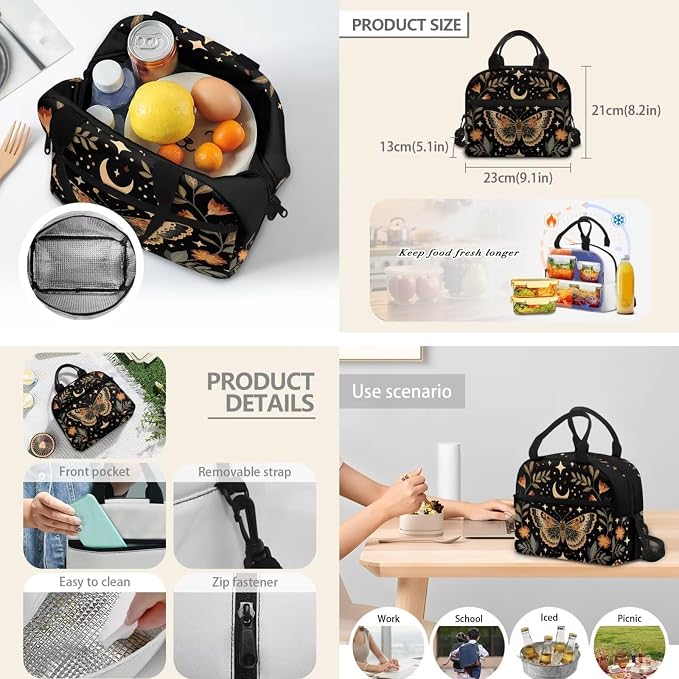 4 PCS Cute School Backpack for Boys Butterfly Schoolbag Rucksack with Lunch Box Handbag and Pencil Case Bottle Sleeve Pouch Set for Elementary Middle School - Image 4