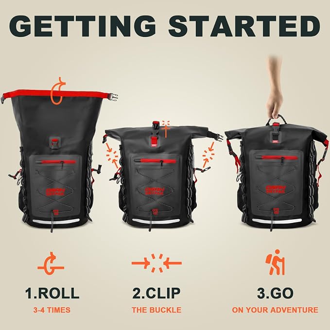 OSAH DRYPAK Waterproof Backpack Dry Bag 25L/35L/55L/85L – Heavy Duty Roll-Top Hiking Backpack Sack Keeps Gear Dry for Travel, Kayaking, Boating, Camping, Rafting and Fishing - Image 6