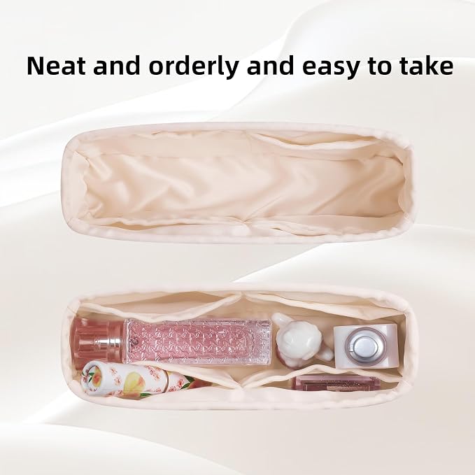 DGAZ Silk Purse Organizer Insert For Lady-Dior Micro/Mini/S/M/L bags，Silky Smooth Bag Organizer，Luxury Handbag & Tote Shaper（Craie，Mini） | Soft and Lightweight,Perfect Fit,Multi-pocket Storage,Bag Protector,Luxury Bag Care,Handmade,for Smooth Bag Organ... - Image 5