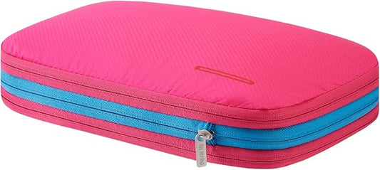 BeeNesting Compression Packing Cubes for travel carry on WaterProof Double Sided Small compressable packing bags 9L/Pink by BeeNesting