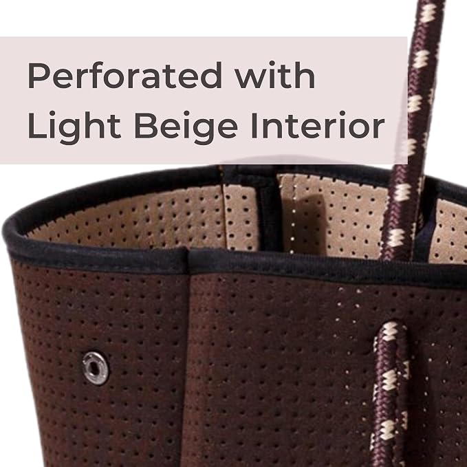 POPUPS Large Neoprene Tote Bag for Women - Everyday Designer Handbag for Travel Work and Beach with Pockets and Zipper Pouch - Image 5