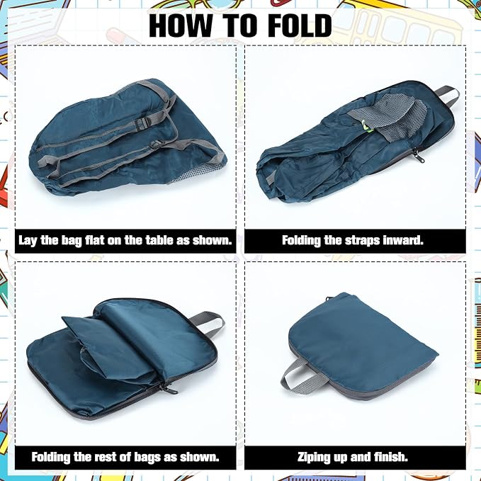 48 Pack Neutral 17 Inch Foldable Backpacks in Bulk Lightweight Classic Basic Book Bags Elementary Backpack for Travel Camp Donations - Image 5