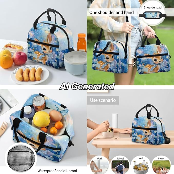 Deer Girls Schoolbag 3Pcs Kids Backpack Set for School Girls 1 Grade Elementary Kindergarten Preschool School Bag with Lunch Box and Pencil Bag - Image 4