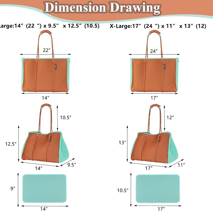 QOGiR Neoprene Multipurpose Beach Bag Tote with Inner Zipper Pocket … … … … - Image 7