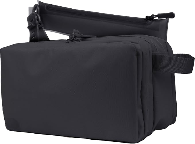 Gravel Hanging Toiletry Bag for Men and Women - Comes in 3 Sizes, Water-Resistant, Durable, Compact, Dopp Kit Travel Toiletry bag (Black, Max) by Gravel