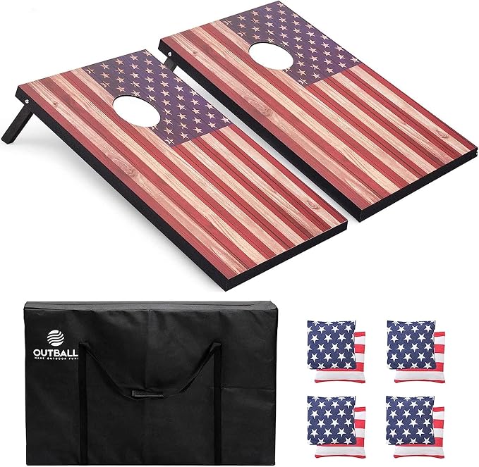 Cornhole Set 4x2 and 3X2 Regulation Size Corn Holes Sets with Carrying Bags & 8 Bean Bags Cornhole Boards Bean Toss Games for Adults Family Outdoor Beach Lawn Outside Backyard Games - Image 9