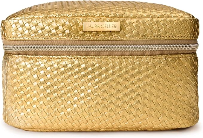 LAURA GELLER NEW YORK Train Case Makeup Organizer – Structured Cosmetic Bag with Brush Holders, Compartments & Travel-Friendly Storage by LauraGeller