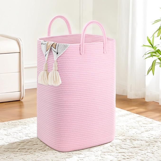 Artfeel Laundry Basket,Woven Cotton Rope Laundry Hamper,100L Versatile Storage for Dirty Clothes,Baby Toys,and Blankets in Bathroom, Nursery,and Living Room by Artfeel