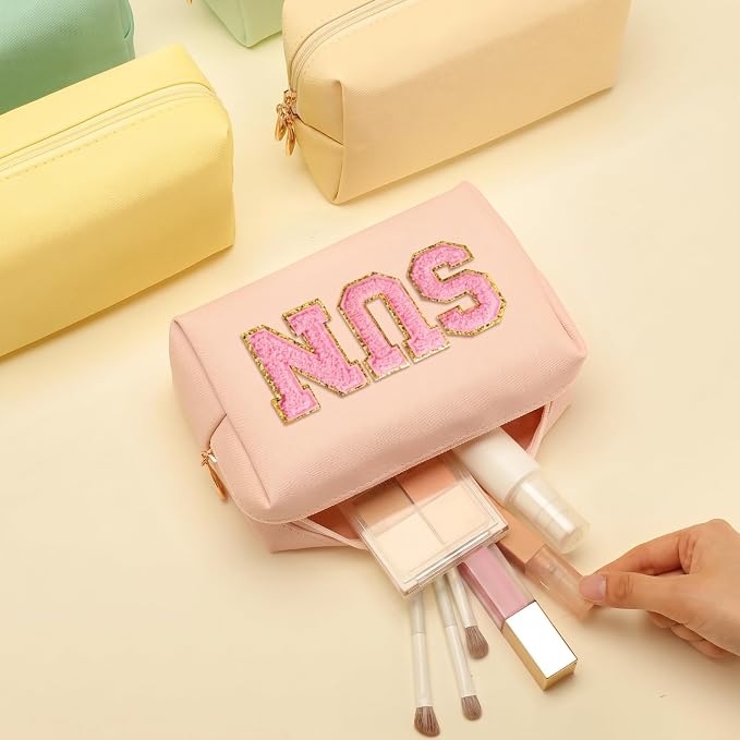 50 Pcs Makeup Bag Bulk PU Leather DIY Cosmetic Plain Preppy Makeup Pouch Portable Waterproof Toiletry Bags for Women Travel Pencil Case Cosmetic Organizer (Multicolor) - Image 3