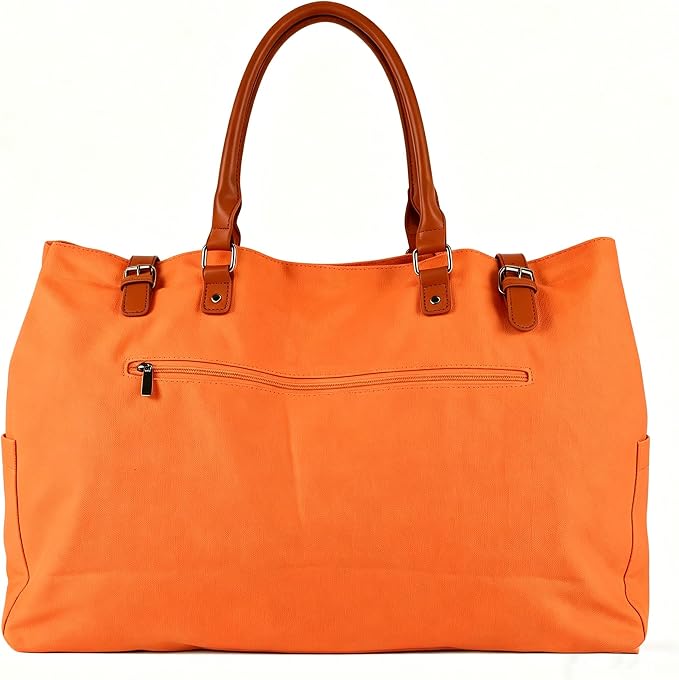 Lamyba Beach Bag with Vegan Leather Handle, Extra Large Beach Bag for Women Waterproof Sandproof, White | with Vegan Leather Handle - Image 5