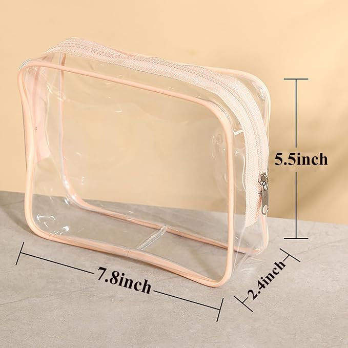 20 Packs Clear Cosmetics Bags for Women Men Waterproof Toiletry Bags PVC Makeup Bags Organizer Case with Zipper for Travel Bathroom (20PCS -8Colors) - Image 2