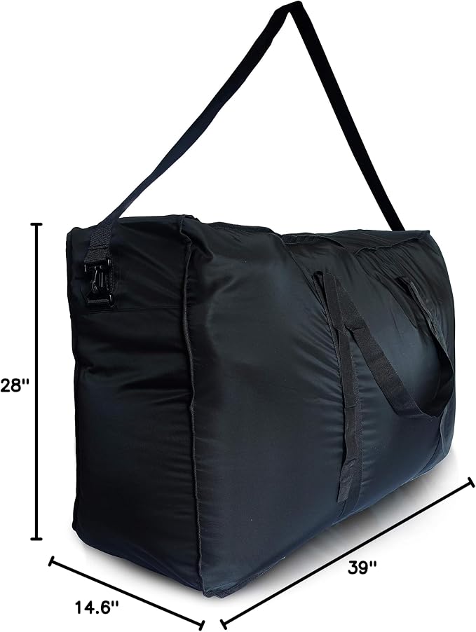 Plago Professional Quality Extra Large Nylon Duffel Bag – Lightweight, Foldable, Water-Repellent Cargo Bag for Travel & Camping, Folding Bike, Tent, Mattress, Blankets, and Closet Storage - Image 10