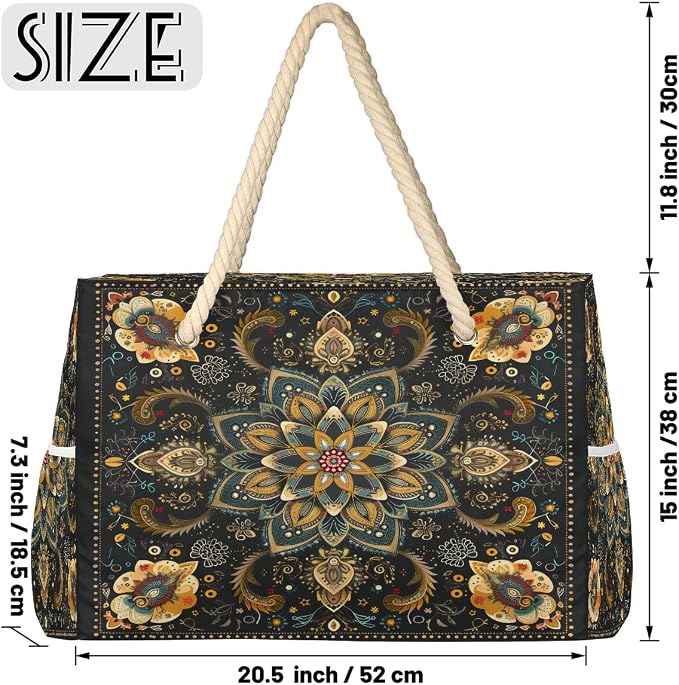 Large Beach Bag with Zipper Beach Bags for Women Water Resistant Swim Pool Bag - Image 4