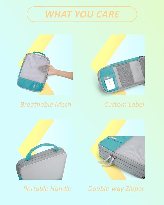 BAGSMART 6 Set /4 Set/2 Set Compression Packing Cubes for Travel, Lightweight Luggage Organizer Bags, Durable Space Saver Bags Travel Essentials - Image 5