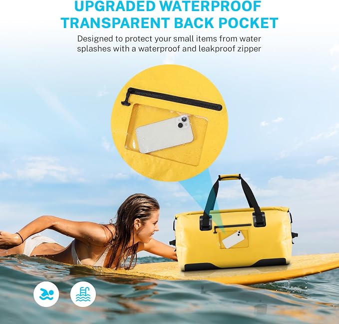 Gonex Extra Large Waterproof Dry Duffel Bag, Roll-Top PVC Gear Bag | Waterproof PVC, Roll-Top Closure, Wet Pocket, Shoulder & Hand Carry, Kayaking, Paddleboarding, Travel - Image 3