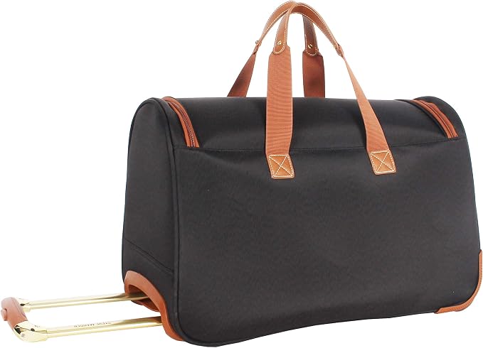 Steve Madden Designer Carry On Luggage Collection - Lightweight 20 Inch Duffel Bag- Weekender Overnight Business Travel Suitcase with 2- Rolling Spinner Wheels (Global Black) - Image 2