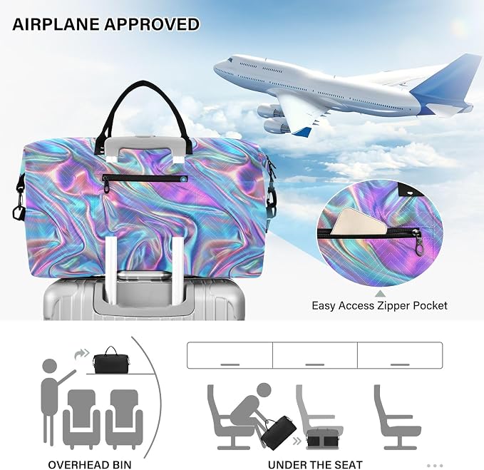 senya Weekender Bags Travel Duffel Gym Bag Trendy Y2k Style Carry on Overnight Tote Bag with Toiletry Bag for Airplane Travel Trip Gym Yoga, g366817174p1006c1071s2442 - Image 5