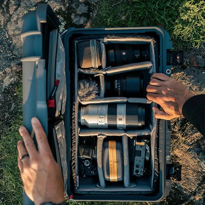 NANUK 935 Pro Photo Kit – Waterproof Travel Camera Hard Case with Padded Dividers and Wheels, 22” x 14” x 9” - Dustproof and Impact Resistant, Airline Carry-On Approved – Graphite | IP67 Waterproof, Padded Dividers and Lid Organizer, Heavy-Duty Wheels ... - Image 2