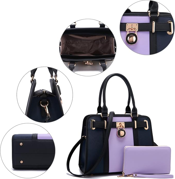 Qiyuer Structured Satchel Tote Handbags Set Women Purses with RFID Wallet | Premium, Sturdy, Spacious, Chic for Daily & Work, Vegan PU Leather, Multi-way Carry, Large Capacity RFID Wallet, Ideal Gift - Image 7