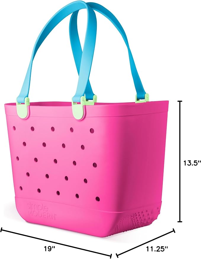 Simple Modern Extra-Large Beach Bag | Waterproof Getaway Rubber Tote with Zipper Pocket for Travel, Pool, Boat, Groceries, Sports | 80s Mix - Image 9