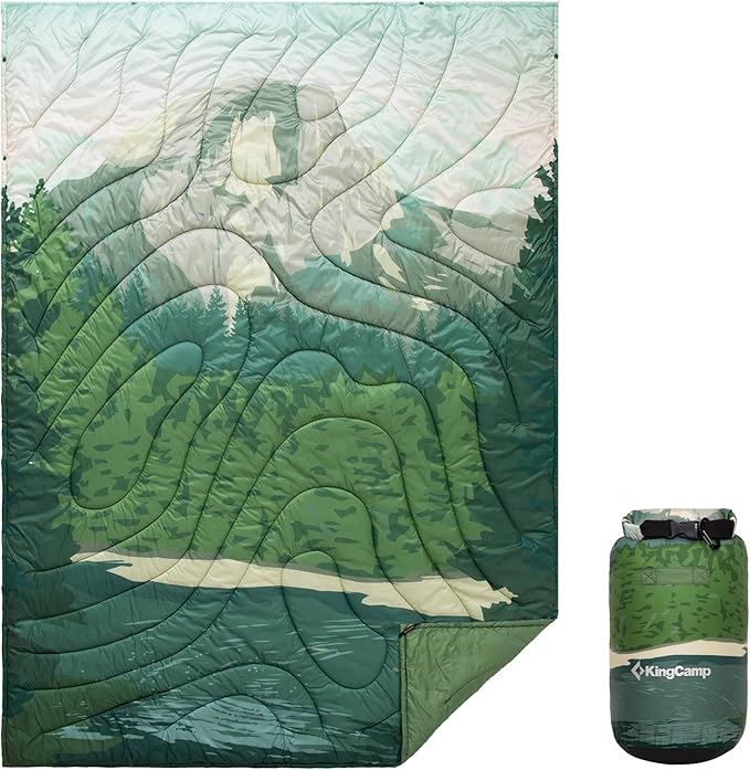 KingCamp Ultralight Camping Blanket, 79"L x 57"W, Green by KingCamp