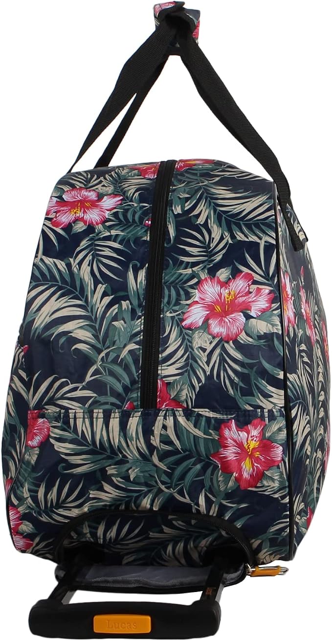 Lucas Designer Carry On Luggage Collection - Lightweight Pattern 22 Inch Duffel Bag- Weekender Overnight Business Travel Suitcase with 2- Rolling Spinner Wheels (ALOHA NAVY, 22in) - Image 4