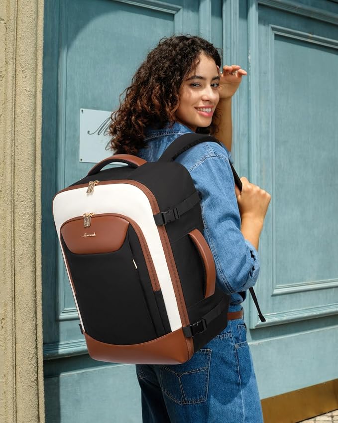LOVEVOOK 40L Travel Backpack for Women Men, Large Carry on Backpack for Airplanes TSA Personal Item Travel Bag fits 15.6" Laptop, Waterproof Weekender Essentials Airline Approved with 2 Packing Cubes - Image 2