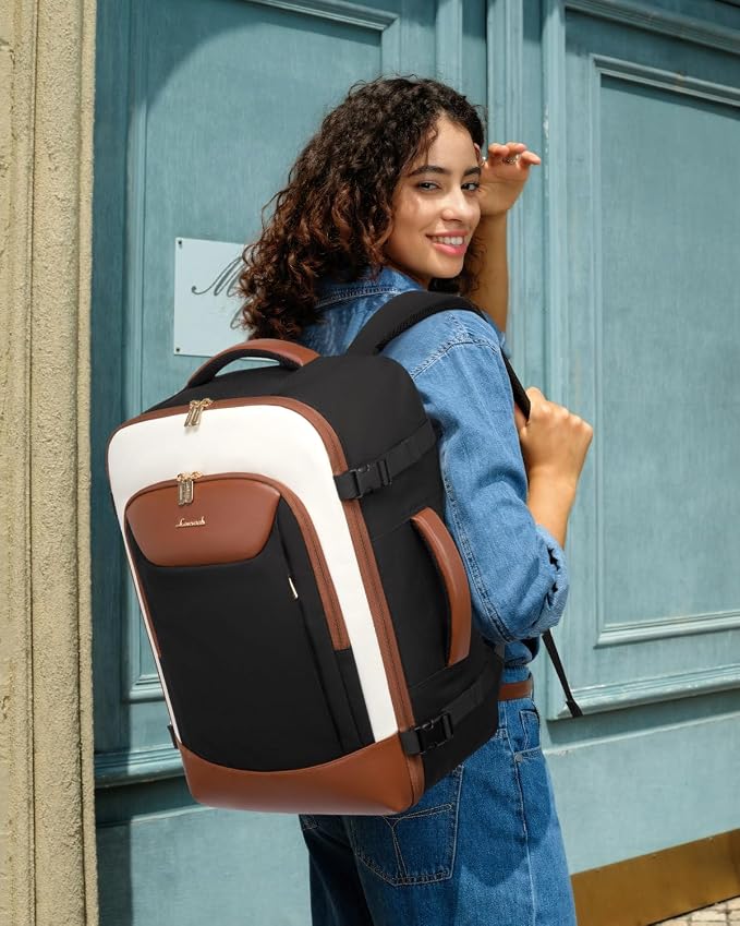 LOVEVOOK 50L Travel Backpack for Women Men, Large Carry on Backpack for Airplanes TSA Personal Item Travel Bag fits 17.3" Laptop, Waterproof Weekender Essentials Airline Approved with 2 Packing Cubes - Image 2